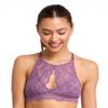 Miley Halter Lace Bralette for Women, Unpadded & Unlined Wireless High-Neck Bra, Perfect Adjustable Keyhole Lingerie (X-Small, Orchid-Mist) view 1