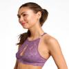 Miley Halter Lace Bralette for Women, Unpadded & Unlined Wireless High-Neck Bra, Perfect Adjustable Keyhole Lingerie (X-Small, Orchid-Mist) view 3