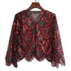 1920s Sequin Beaded Shawl Wraps Women's Flapper Shawl Wedding Cape Flapper Cover Up for Gatsby Party view 2