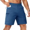 TACVASEN Men's Hiking Cargo Shorts 10 Inch Inseam Casual Lightweight Quick Dry Golf Shorts with Zipper Pockets Outdoor Summer Blue Gray view 2