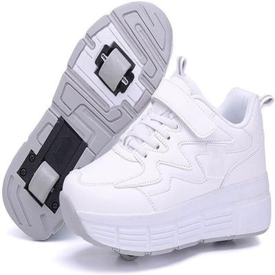 kydjfkd Sports Shoes with Wheels for Girls Boys,Running Shoes, Children's Shoes with Wheels, Fashion Roller Shoes, Skateboard Shoes,Teens Gift-A||42