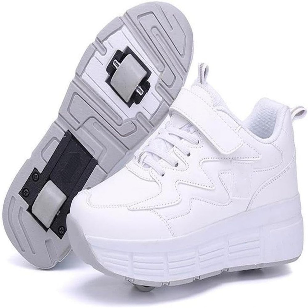 kydjfkd Sports Shoes with Wheels for Girls Boys,Running Shoes, Children's Shoes with Wheels, Fashion Roller Shoes, Skateboard Shoes,Teens Gift-A||42
