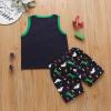AMIMOJY Boys' Summer Clothes Toddler Baby Homewear Dinosaurs Print Top Round Neck Sleeveless Shirt Shorts 2Pcs Outfits Set, 4T, Green view 4