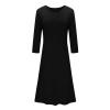 NaRHbrg Women's Summer Casual Boho Dress 3/4 Sleeve Loose Casual Long Maxi Dresses Beach Long Dress Casual Loose Sundress Black view 4