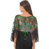 1920s Sequin Shawl Wraps Fringed Evening Cape Gatsby Party Flapper Cover Up Wedding Bridal Shawl for Women view 3