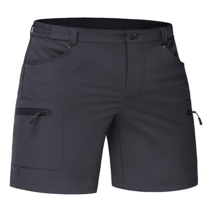 TACVASEN Mens Cargo Casual Shorts Quick Dry Lightweight Hiking Shorts for Men 10 Inch Inseam with Zipper Pockets for Outdoor Golf Summer Dark Grey