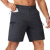 TACVASEN Mens Cargo Casual Shorts Quick Dry Lightweight Hiking Shorts for Men 10 Inch Inseam with Zipper Pockets for Outdoor Golf Summer Dark Grey view 2