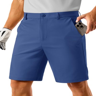 TACVASEN Mens Dress Shorts Quick Dry Stretch Lightweight Casual Work Golf Shorts Men Water Resistant Breathable for Summer Bluegray