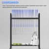 Black Iron Frame Badminton Tennis Racket Display Rack, Racquet Storage Cart with Wheels, Sports Equipment Organizer for School/Garage view 2