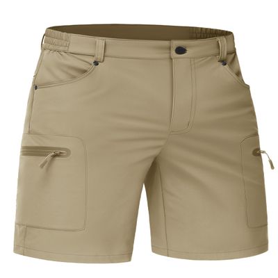 TACVASEN Mens Hiking Cargo Shorts 10 Inch Inseam Dry Fit Water Resistant Casual Summer Khaki Shorts with Zipper Pockets for Outdoor Golf