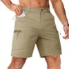 TACVASEN Mens Hiking Cargo Shorts 10 Inch Inseam Dry Fit Water Resistant Casual Summer Khaki Shorts with Zipper Pockets for Outdoor Golf view 2