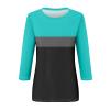 3/4 Sleeve T Shirts for Women Raglan Contrast Crew Neck Cute Summer Tops 2025 Dressy Casual Shirts Fashion Three Quarter Elegant Tunic Tops with Leggings Boho Dressy Blouses Womens 3/4 Sleeve Tops view 4