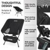 MARCHWAY Lightweight Folding Camping Chair with Spring Lock, Stable Compact Portable for Outdoor Camp, Travel, Beach, Picnic, Festival, Hiking, Backpacking (Lowback Black) view 4
