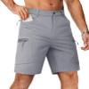 TACVASEN Mens Cargo Hiking Shorts 10" Inseam Dry Fit Waterproof Outdoor Casual Grey Tactical Shorts with Multi Pockets for Travel Fishing view 2