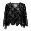 1920s Sequin Beaded Shawl Wraps Women's Flapper Shawl Wedding Cape Flapper Cover Up for Gatsby Party