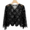 1920s Sequin Beaded Shawl Wraps Women's Flapper Shawl Wedding Cape Flapper Cover Up for Gatsby Party view 2