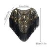 1920s Sequin Shawl Wraps Fringed Evening Cape Gatsby Party Flapper Cover Up Wedding Bridal Shawl for Women view 2