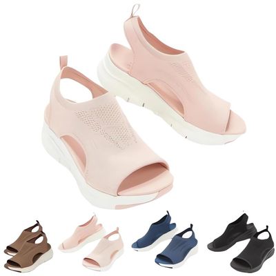 Women's Breathable Orthopedic Sandals, 2024 New Soft Shoes Go Walking Slip on Diabetic Foam Shoes, Arch Support Shoes for Women Wide Width (Pink, Adult, Women, 8, Numeric, US Footwear Size System, Wide)