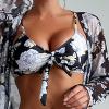 Black Bikini Swim Suits for Women 2024 Two Piece High Waisted Set Bikini Padded Swimsuit Teens Black Two Piece Set for Women Trashy Y2k Clothing Two Piece Bathing Suit view 4