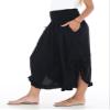 SHU-SHI Trousers Ladies Culottes for Women Gaucho Outfit Cropped Summer Pants Black view 4