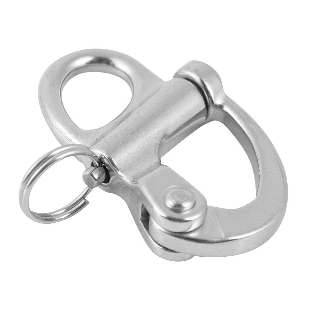 Drfeify Stainless Steel Marine Boat Rigging Snap Shackle Truck Easy Install NonAdjustable for Marine Boats, Trailers (10 * 35mm)
