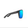 Bajo Stiltsville Polarized Sunglasses  Matte Black Frame, Blue Mirror Glass Lens, Oversized Rectangular Wrap view 3