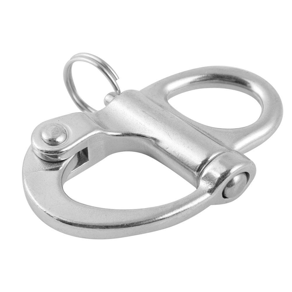 Drfeify Stainless Steel Marine Boat Rigging Snap Shackle Truck Easy Install NonAdjustable for Marine Boats, Trailers (16 * 69mm)