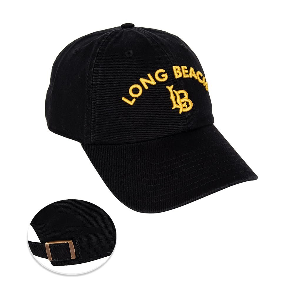 Desert Cactus Cal State Long Beach Baseball Hat University California Dirtbags LBSU CSULB Brimmed Embroidered Hats Cap Adjustable Cloth Strap Adult (Style D) Black