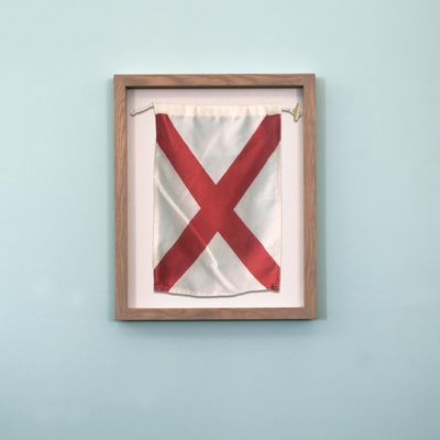 Nautical Signal Flag V in Glass-Free Frame. Made In USA from beautiful Ash Wood