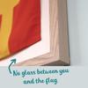 Nautical Signal Flag V in Glass-Free Frame. Made In USA from beautiful Ash Wood view 2