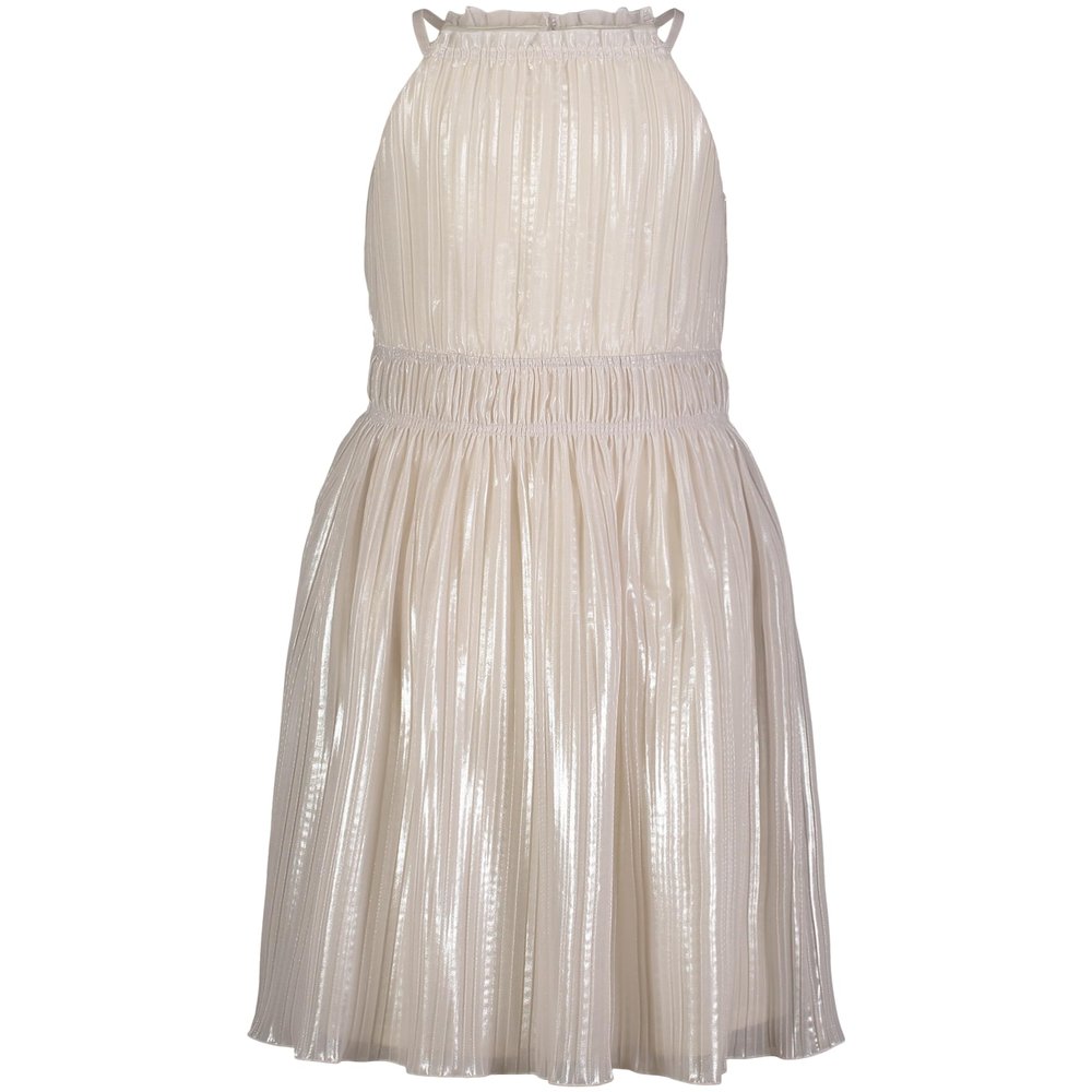 Calvin Klein Girls' Sleeveless Party Dress, Fit and Flare Silhouette, Round Neckline & Back Zip Closure, White Sand, 16