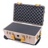 ColorCase Pelican Protector 1510 Carry-on Case Desert Tan - Medium Size Waterproof Case (Case Only) - Yellow Handles & Latches view 1