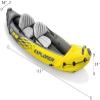 NineFit Basics 68307EP Explorer K2 Inflatable Kayak Set: Includes Deluxe 86in Aluminum Oars and High-Output Pump  SuperStron, Yellow view 2