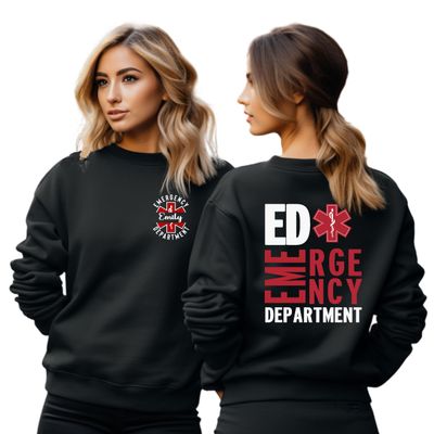 Custom Emergency Department Sweatshirt, Emergency Sweater, ER Department Gift, Personalized ED Nurse, Emergency Room Tech Gift, ED Nurse Pullover Multi