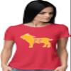 Large Red Women Clark Goat 22 T-Shirt view 2