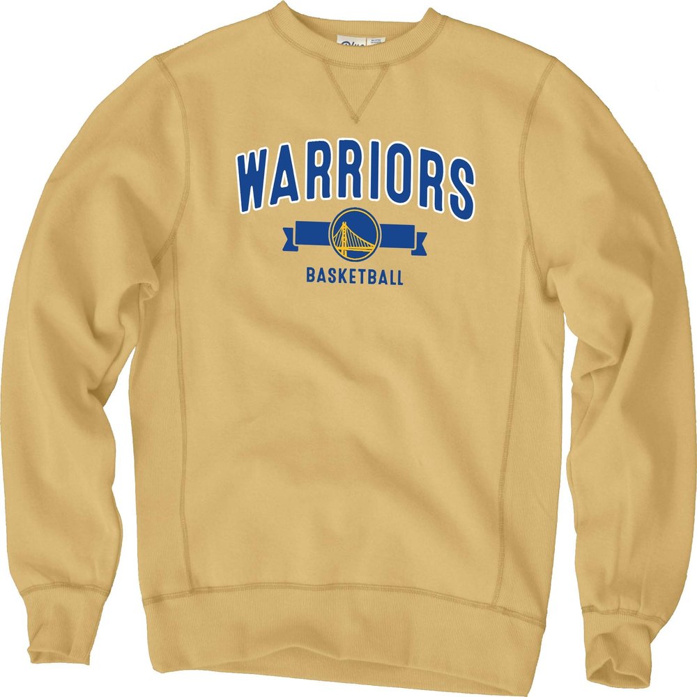 Blue 84 Golden State Warriors NBA Officially Licensed Crewneck Sweatshirt Sanded Fleece Alternate Color, X-Large