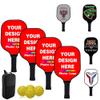 Custom Pickle Ball Paddle Set, Personalized Pickleballs Paddles with 4 Paddles 1 Storage Bag and 4 Balls, Neutral Paddle, Perfect First Paddles for Beginners, Red view 1