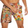 PIANHAUE Mens Swim Trunks with Compression Liner 5 Inch Inseam Quick Dry 70S Vintage Party Swimwear Bathing Suit Swim Board Shorts with 4 Pockets view 1