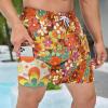 PIANHAUE Mens Swim Trunks with Compression Liner 5 Inch Inseam Quick Dry 70S Vintage Party Swimwear Bathing Suit Swim Board Shorts with 4 Pockets view 3