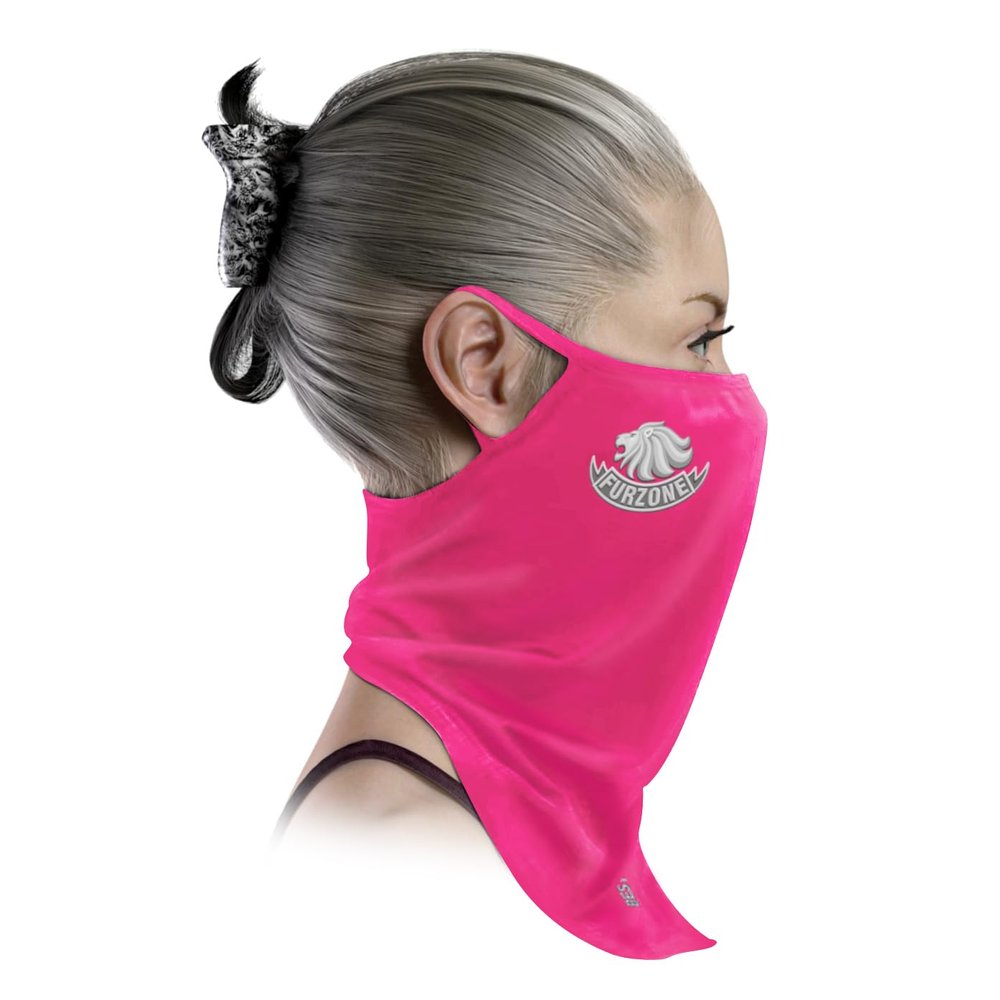 FURZONE Face Scarf with Ear Loops for Professional Groomers - Breathable Polyester/Face and Neck Gaiter Mask Cover for Men and Women/Dust Fur Protection (Small)