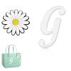 Hroatpk 2pcs Charms for Bogg Bag, Letter Charms Decorative Alphabet Lettering Accessories Insert Charms Compatible with Bogg Bag, Beach Bag, Rubber Tote Bag (Letter G+Flower) view 1