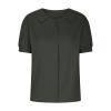 2024 Shirt for Women Summer Casual Cotton Linen Babydoll Tops Short Sleeve Blouses Collared Shirt Trendy Tunic Tee Gray view 4
