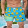 PIANHAUE Mens Swim Trunks with Compression Liner 5 Inch Inseam Quick Dry Yellow Funny Duck Swimwear Bathing Suit Swim Board Shorts with 4 Pockets view 2