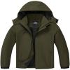 ELLSWOS Men's Waterproof Raincoat Lightweight Rain Jacket with Detachable Hood Softshell Windbreakerl for Hiking Travel view 1