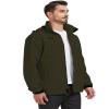 ELLSWOS Men's Waterproof Raincoat Lightweight Rain Jacket with Detachable Hood Softshell Windbreakerl for Hiking Travel view 2