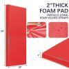 PROGOAL 60" x 24" x 2" Gym Wall Padding Basketball Court Wall Mats Athletes Protector,Removable High Elasticity Tear-Resistant 2" Thick Foam High-Density Wall Pads for Safty(Red) view 2