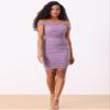 Allegra K Mini Ruched Dresses for Women's Party Sexy Off-Shoulder Dress Small Light Purple view 4