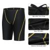 Xioker Boys Swim Jammers Kids Jammer for Swimming,Youth Boy Compression Swimming Jammer Trunks Boy Swim Shorts UPF50+(Yellow Line XS) view 4