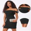 Allegra K Mini Ruched Dresses for Women's Party Sexy Off-Shoulder Dress X-Small Black view 2