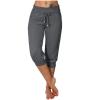 Capri Pants for Women with Pockets 2024 Plus Size Loose Soft Drawstring Workout Sweat Pants for Womens Petite Yoga Pants with Pockets for Women Lounge Pants 4-Dark Gray Small view 1